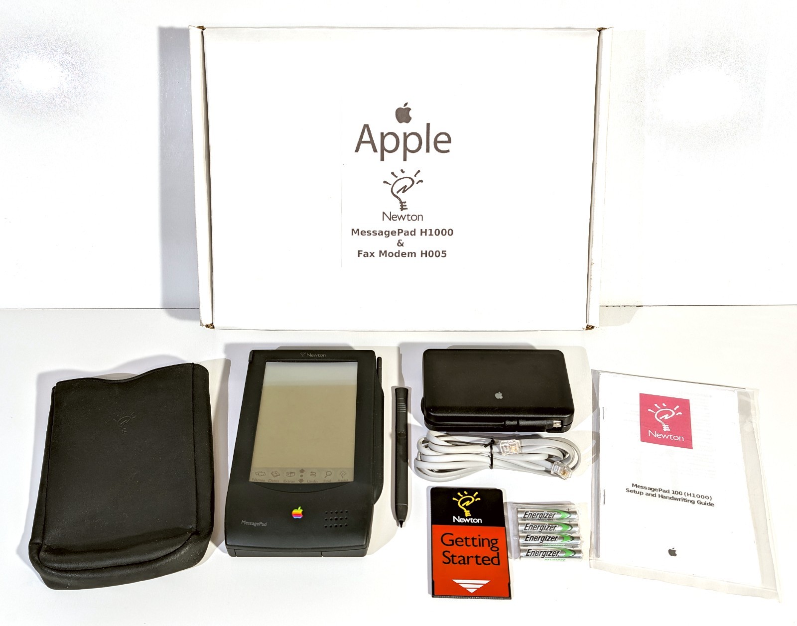 🔥【RARE】Apple Newton MessagePad H1000 w Case,Fax Modem H005,Tour Card+💥GUARANTY