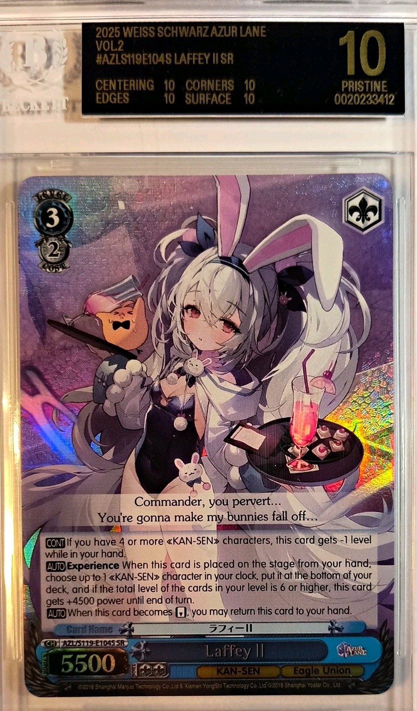 Weiss Schwarz Azur Lane Vol.2 Laffey II E104S SR BGS 10 Black Label English Weiss Schwarz Azur Lane Vol.2 Laffey II E104S SR BGS 10 Black Label English