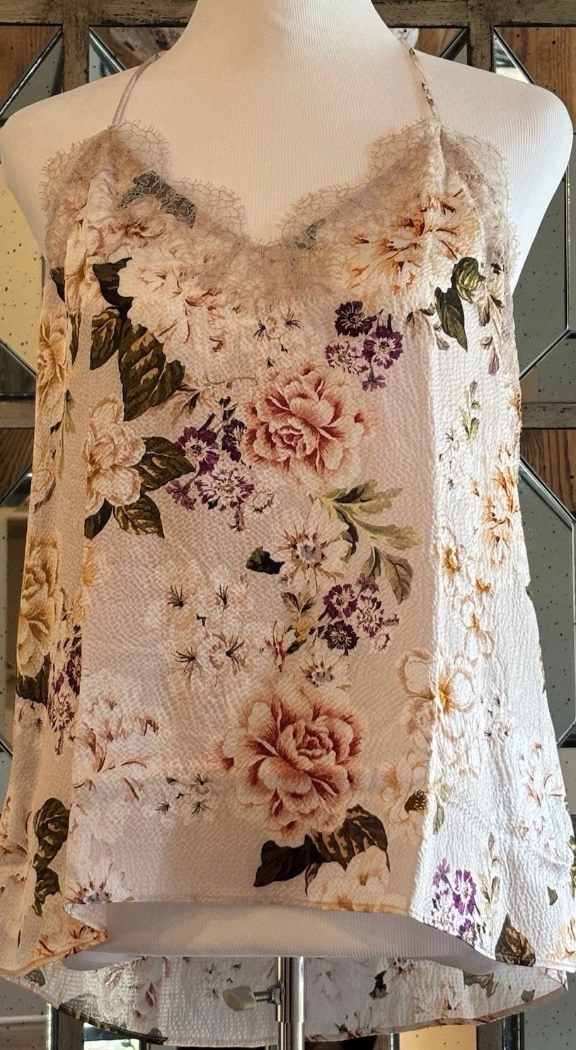 Cami NYC The Racer Silk Blouse In Blooms SZ XS New With Tags Cami NYC The Racer Silk Blouse In Blooms SZ XS New With Tags
