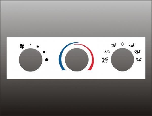 2001-2004 Ford Mustang White Heater Overlay HVAC