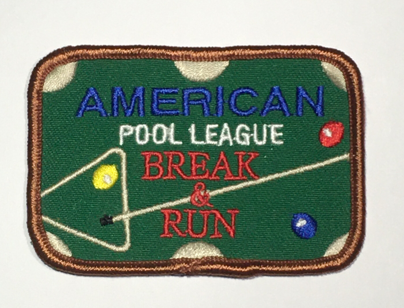 Vintage APL American Pool League - Break & Run - patch 8ball 9ball APA