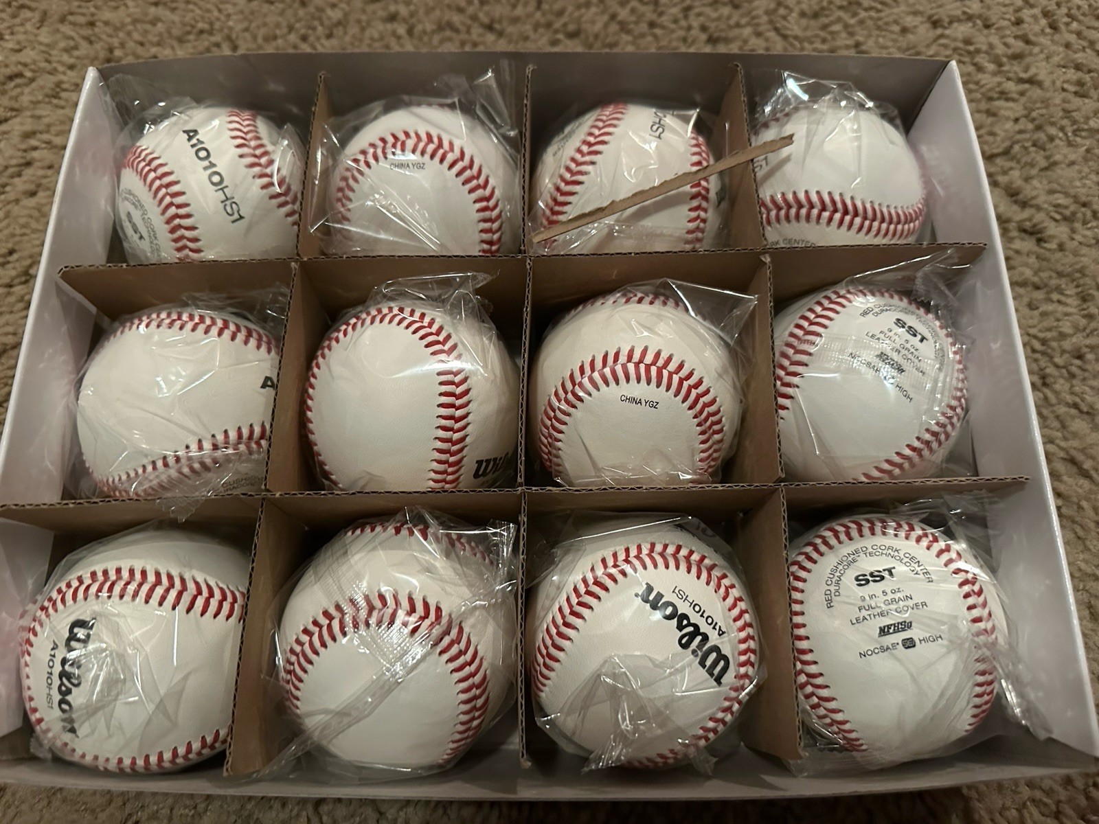 Wilson A1010 HS1 High School Game Baseballs 1 Dozen NFHS SST Leather