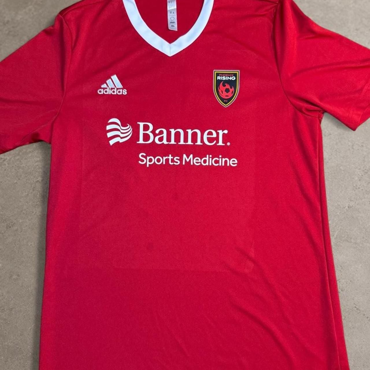 Adidas Phoenix Rising FC 19 Soccer Jersey Size L Red Banner Sports Med