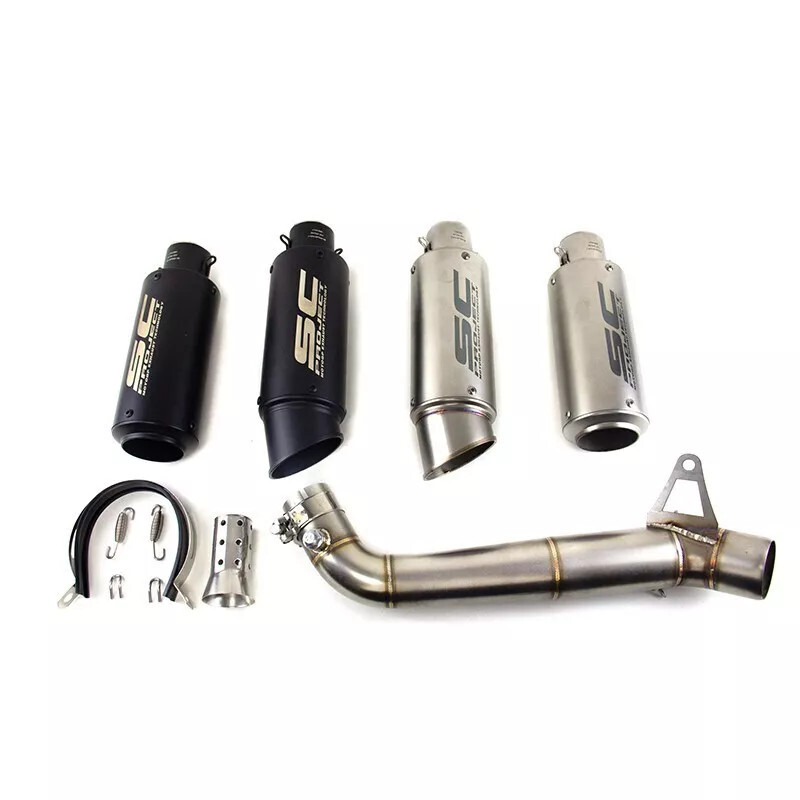 For Honda CBR1000RR 2008-2016 Exhaust Tips Muffler Mid Link Pipe System Black