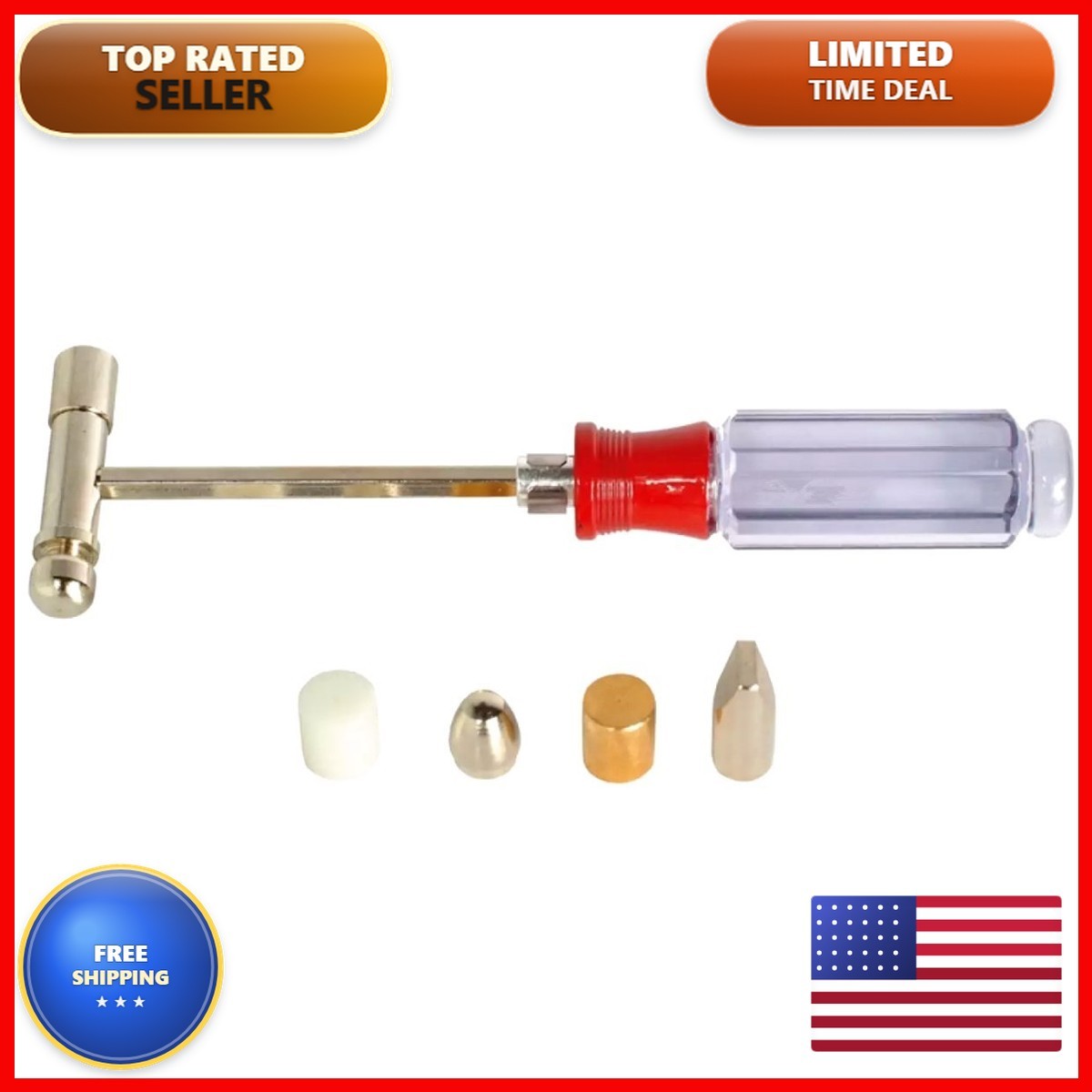 FindingKing 6 Replaceable Hammer Heads Jewelry Sizing Chasing Tool 4336836096 FindingKing 6 Replaceable Hammer Heads Jewelry Sizing Chasing Tool 4336836096