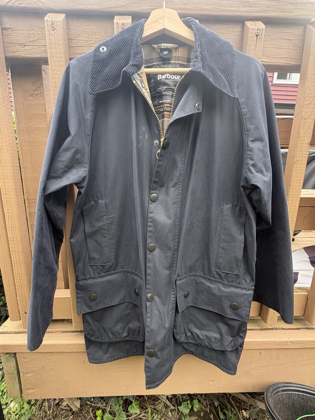 Barbour Beaufort Waxed Jacket Navy 36