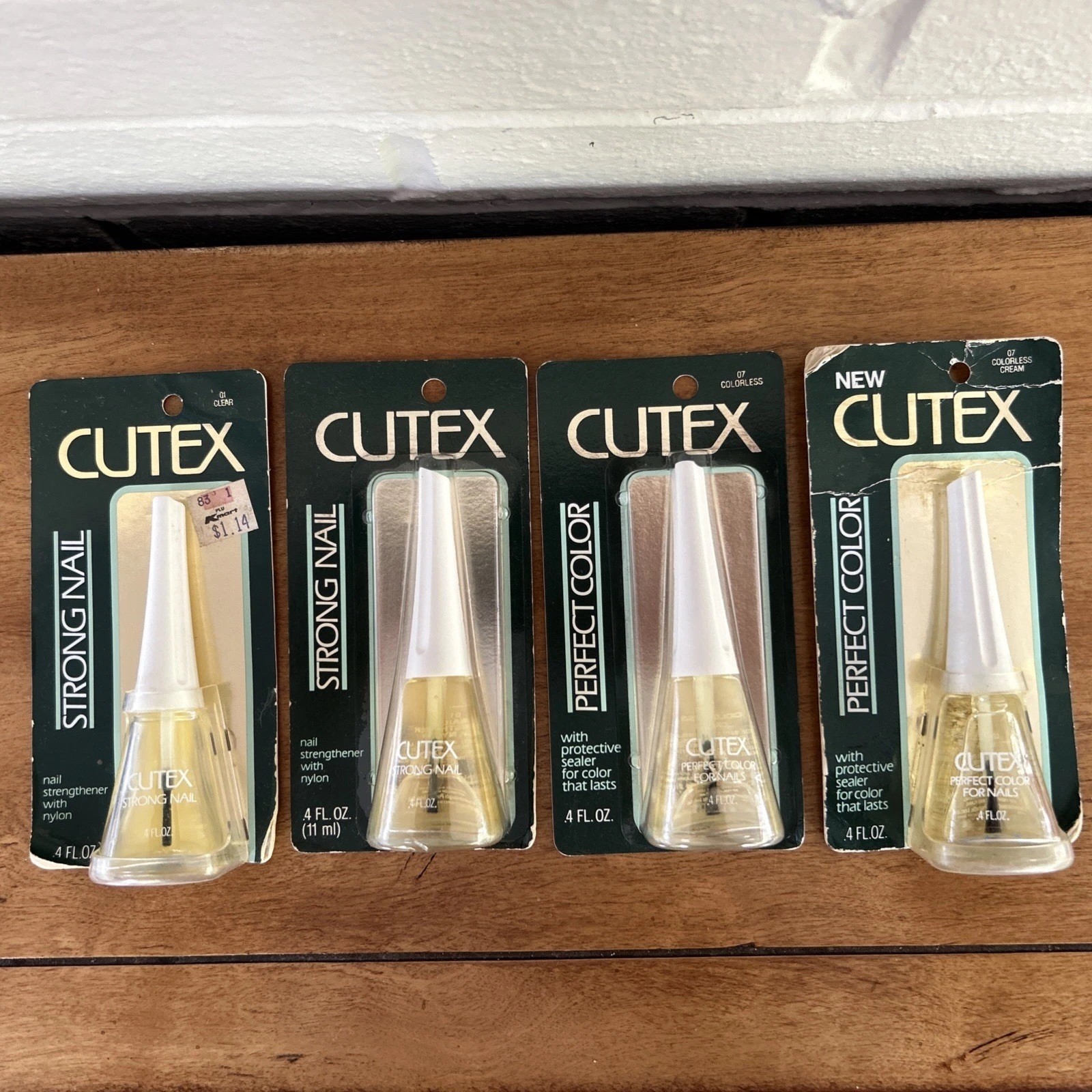 Lot of 4 Vtg 1980s CUTEX Nail Treatment Sealed On Cards Chesebrough-Ponds Prop Lot of 4 Vtg 1980s CUTEX Nail Treatment Sealed On Cards Chesebrough-Ponds Prop