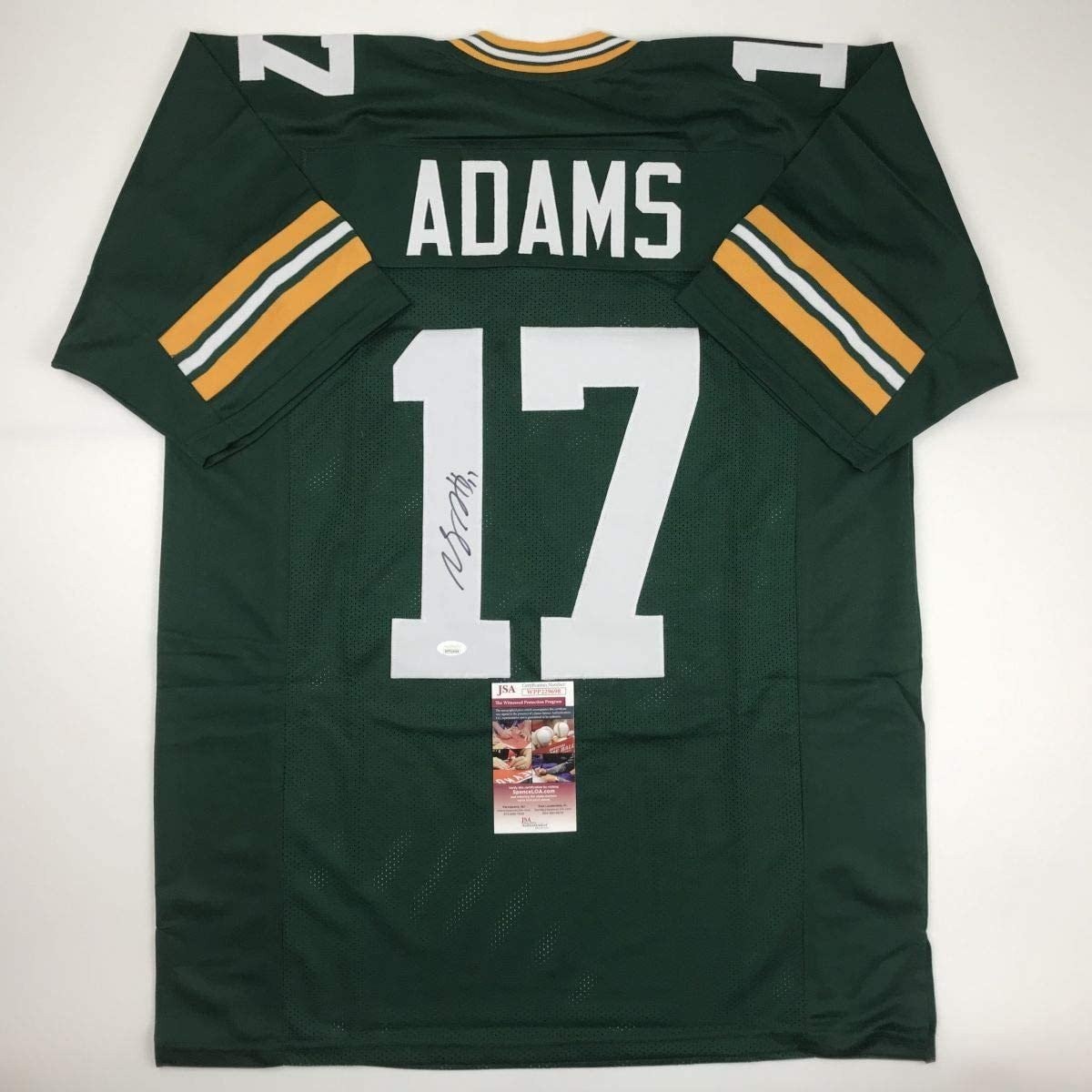 Autographed/Signed DAVANTE ADAMS Green Bay Green Jersey JSA COA Auto Autographed/Signed DAVANTE ADAMS Green Bay Green Jersey JSA COA Auto
