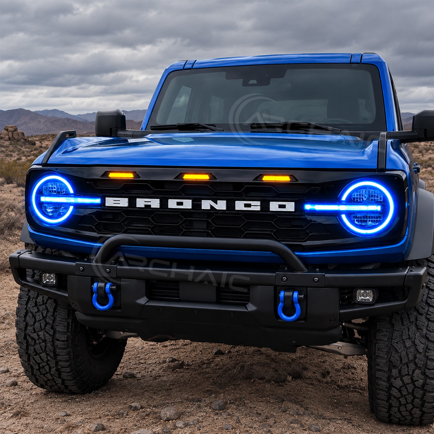 Pair RGB Headlights for 2021-2026 Ford Bronco 2/4 Door w/ Animation & Sequential