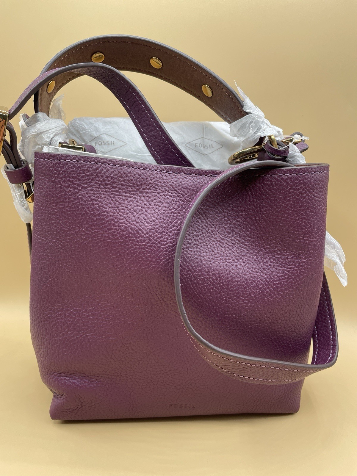 FOSSIL Small Bucket Crossbody JESSIE Purple AMETHYST $260 NWT