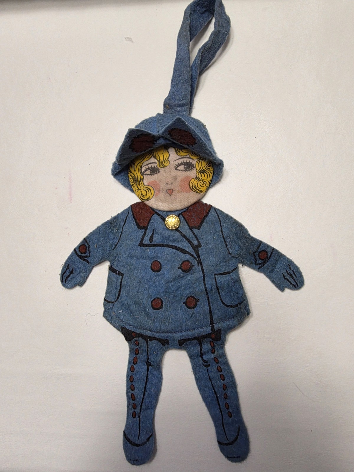 Very rare Antique 1920s, (1925) felt flapper doll purse with detailed... Very rare Antique 1920s, (1925) felt flapper doll purse with detailed...