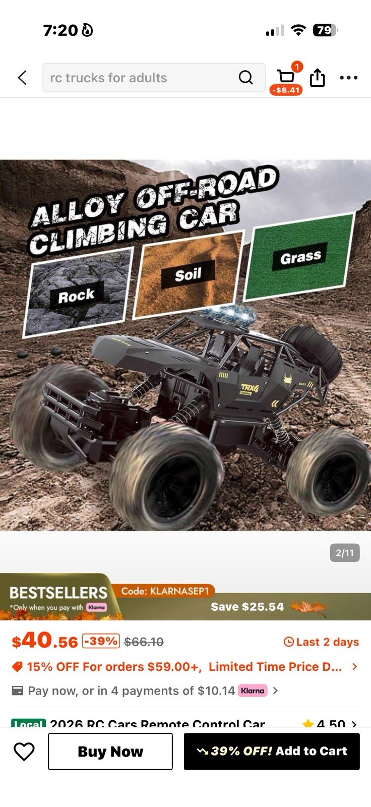 TRE4 1:16 Electric 4WD Off-Road RC Crawler Brushed RTR Black