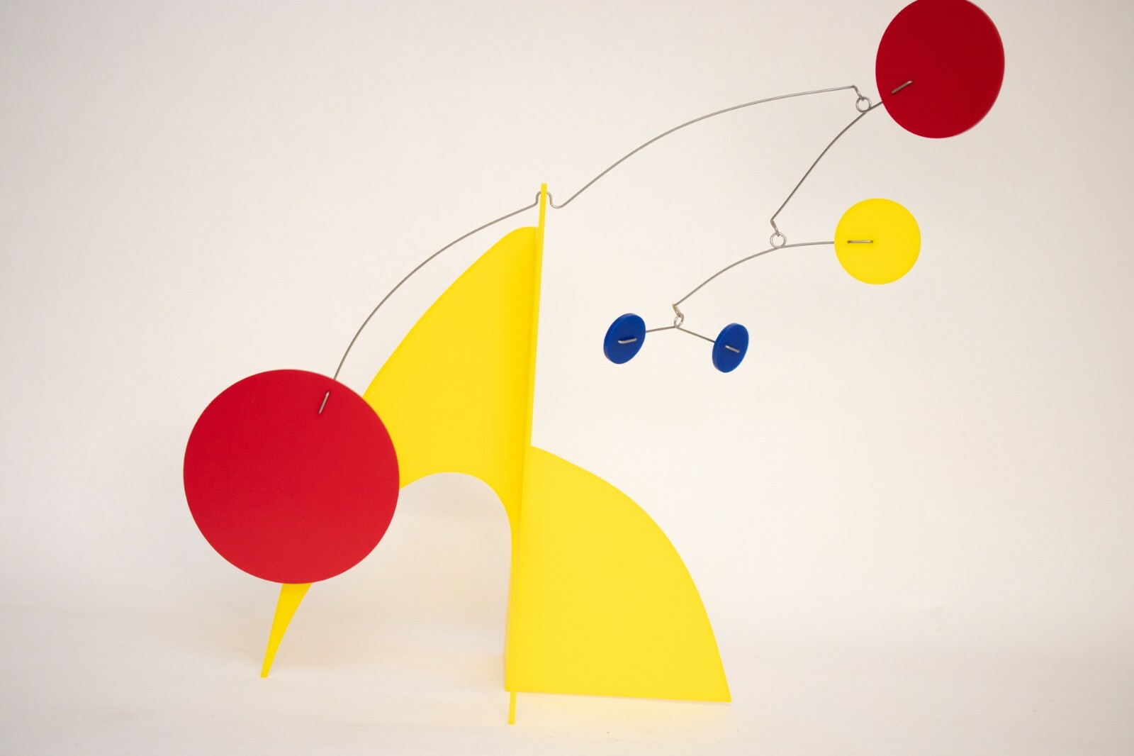 Cool Kinetic Art Sculpture Stabile - Retro MOD Style Yellow Blue Red Decor