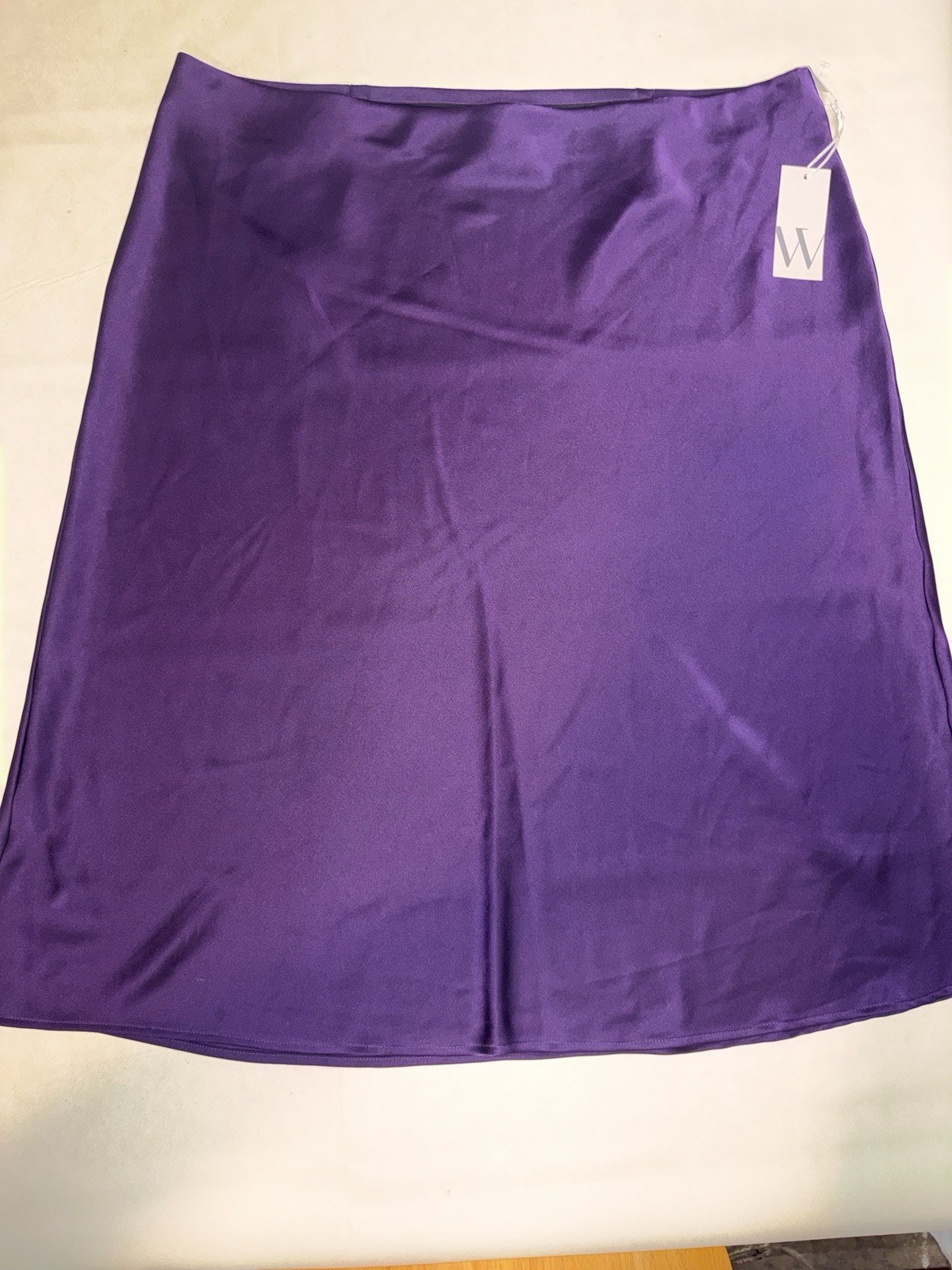 NWT Worthington Women’s 22W Purple Satin A-Line Midi Skirt Plus Size