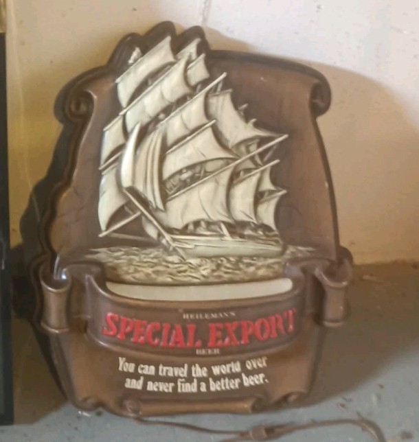 🍻🍺Vintage Heileman's Special Export Ship Beer Plastic Sign Light Works 🔥🔥 🍻🍺Vintage Heileman's Special Export Ship Beer Plastic Sign Light Works 🔥🔥