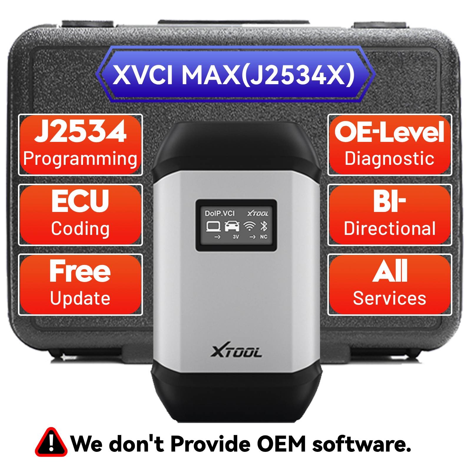 XTOOL XVCI MAX Pass-Thru J2534 Coding Programming Diagnostic Tool Code Reader