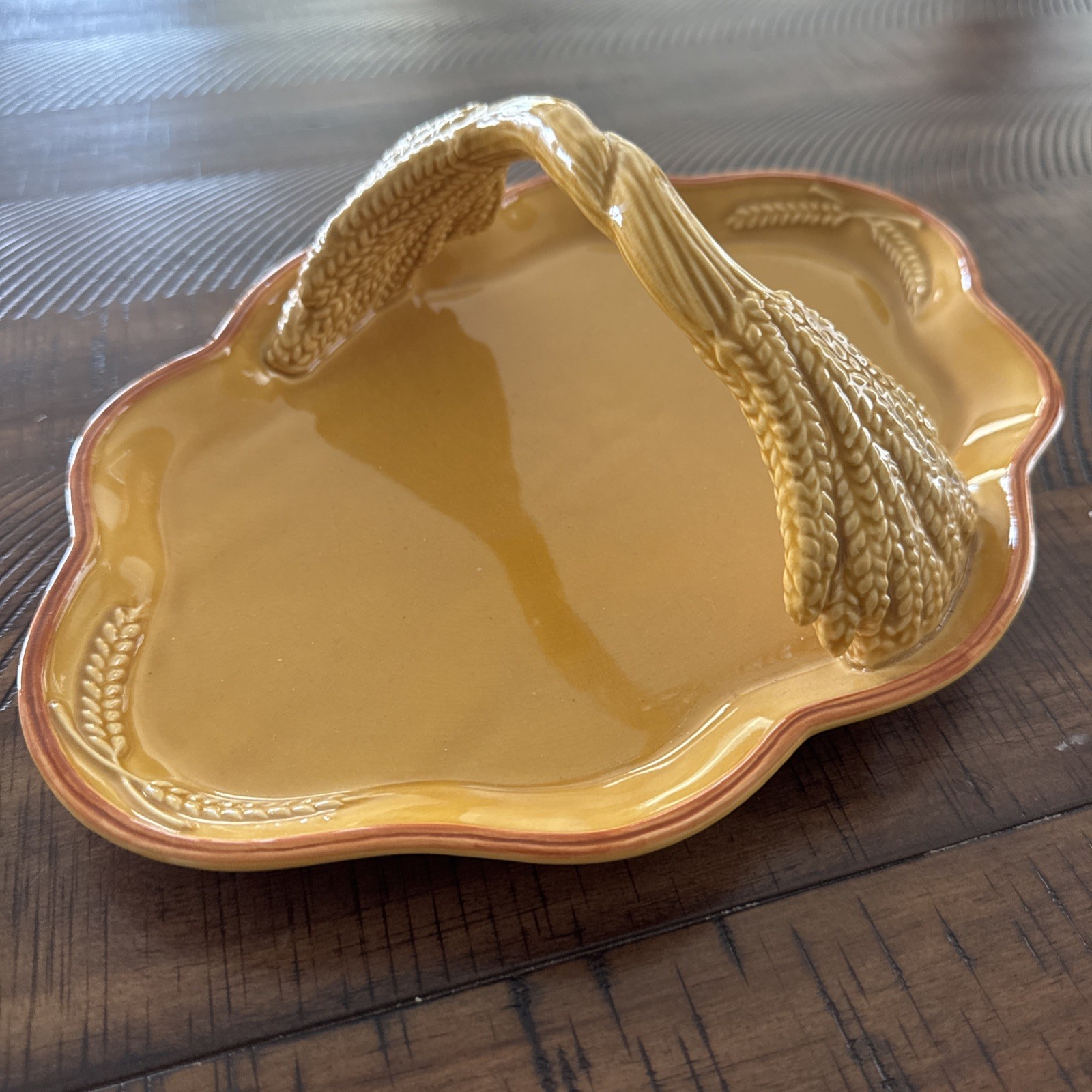 Vintage Russ Berrie Autumn Wheat Ceramic Handled Tray Fall Harvest Platter 26633 Vintage Russ Berrie Autumn Wheat Ceramic Handled Tray Fall Harvest Platter 26633