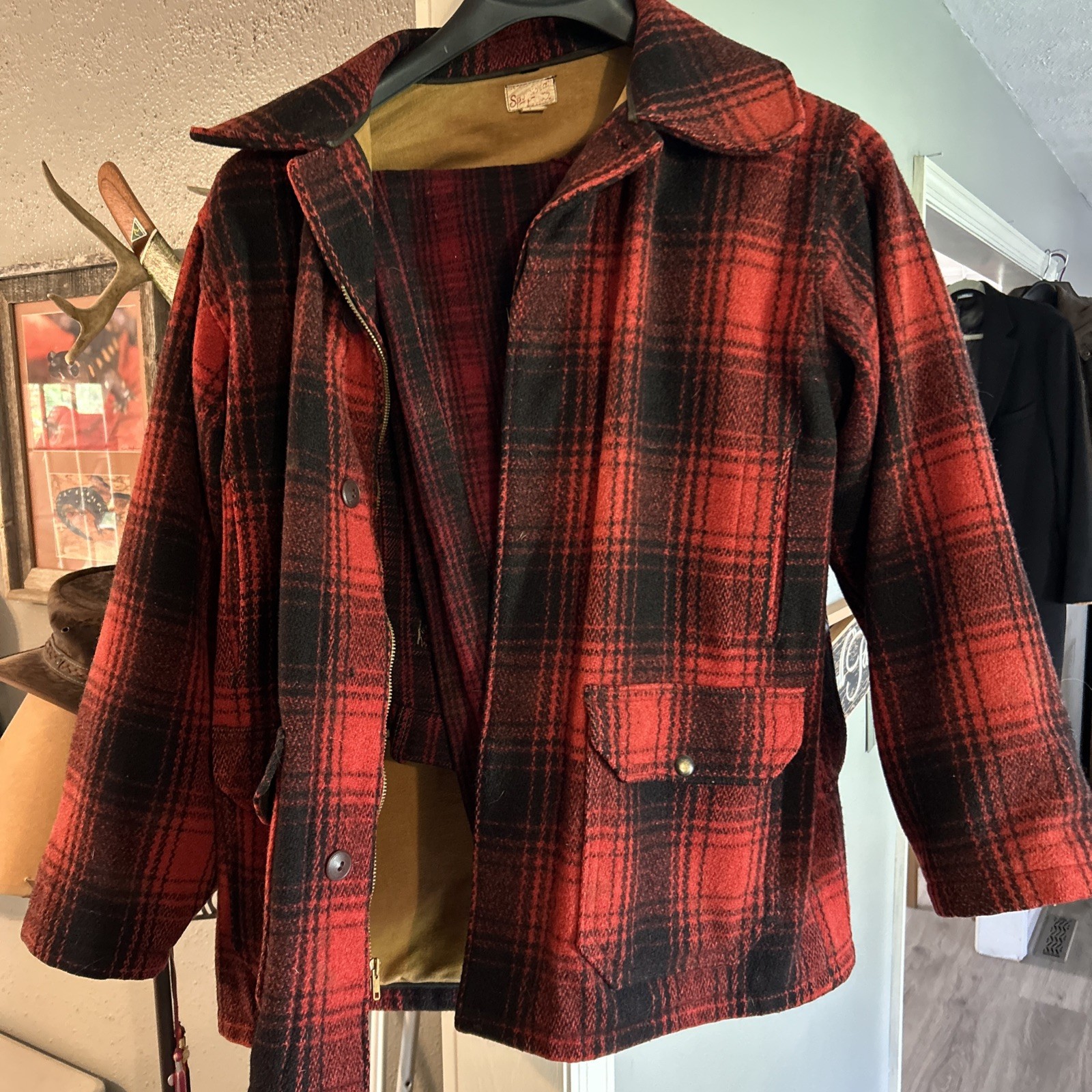 Vintage 1930’s-40’s Woolrich Matching Set. “Pennsylvania Tuxedo Great Condition