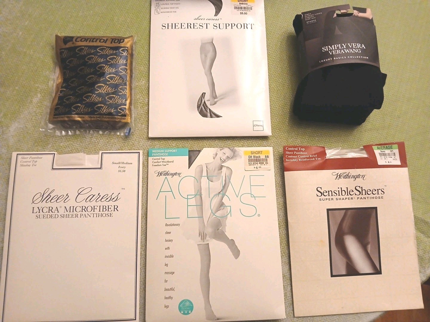 6 Set Vintage National Brand Sheer Shaper & Fleece Tights/Pantyhose Average/NEW 