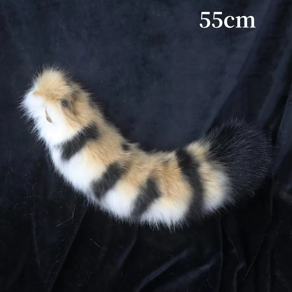 Serval Cat Ear Headband Hair Hoop With 55cm Wire Tail Animal Costume Accessory
