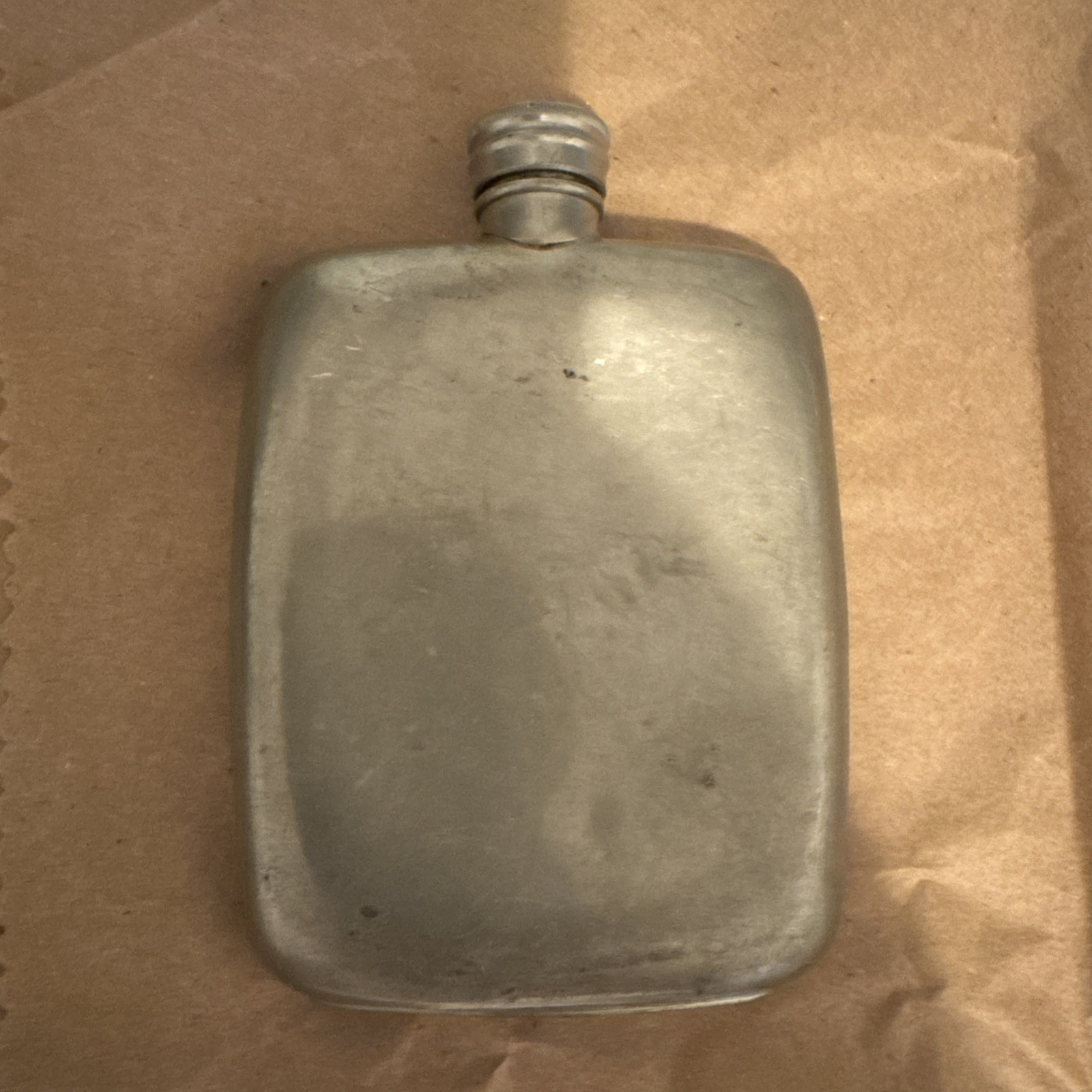 Vintage English British Pewter Liquor Flask Culf and Kay Old Whiskey 5 Ounce Oz