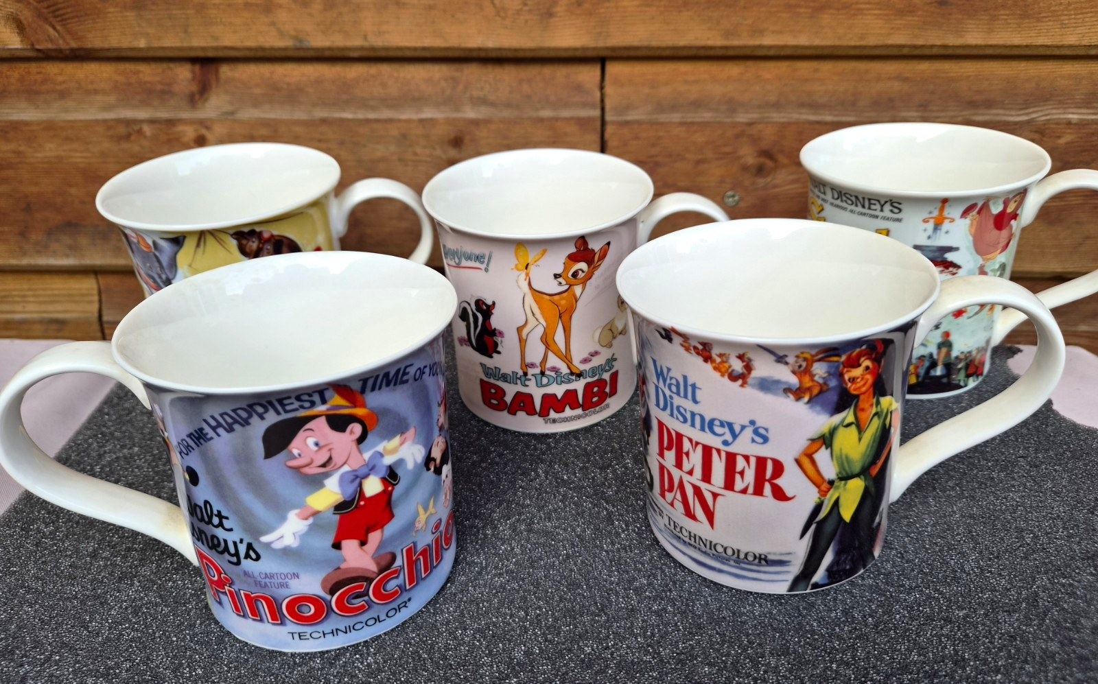 Deadstock 2000s Disney Store Technicolor Cinema Poster Mugs X 5 Pcs