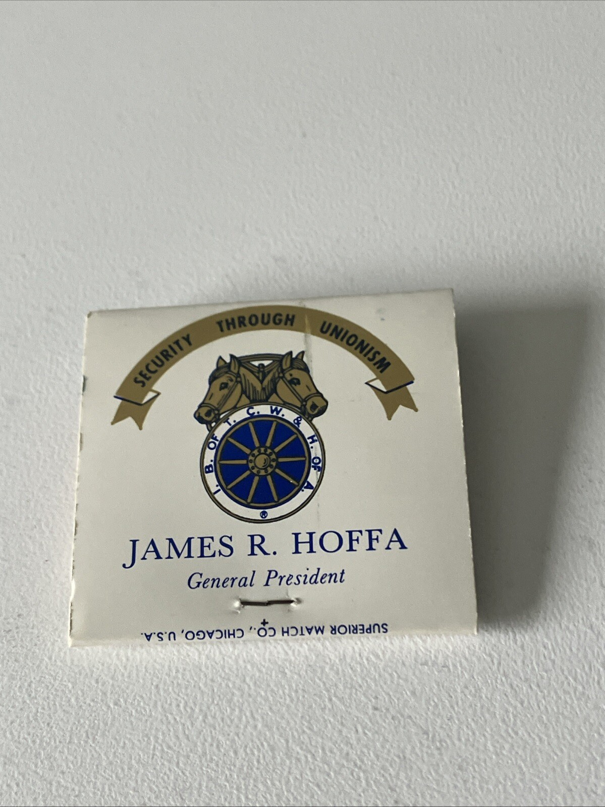 Rare Matchbook Jimmy Hoffa General  President Teamsters Union NOS