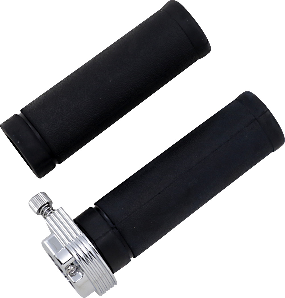 Drag Specialties Black Throttle/Grip Assembly Single Cable 1