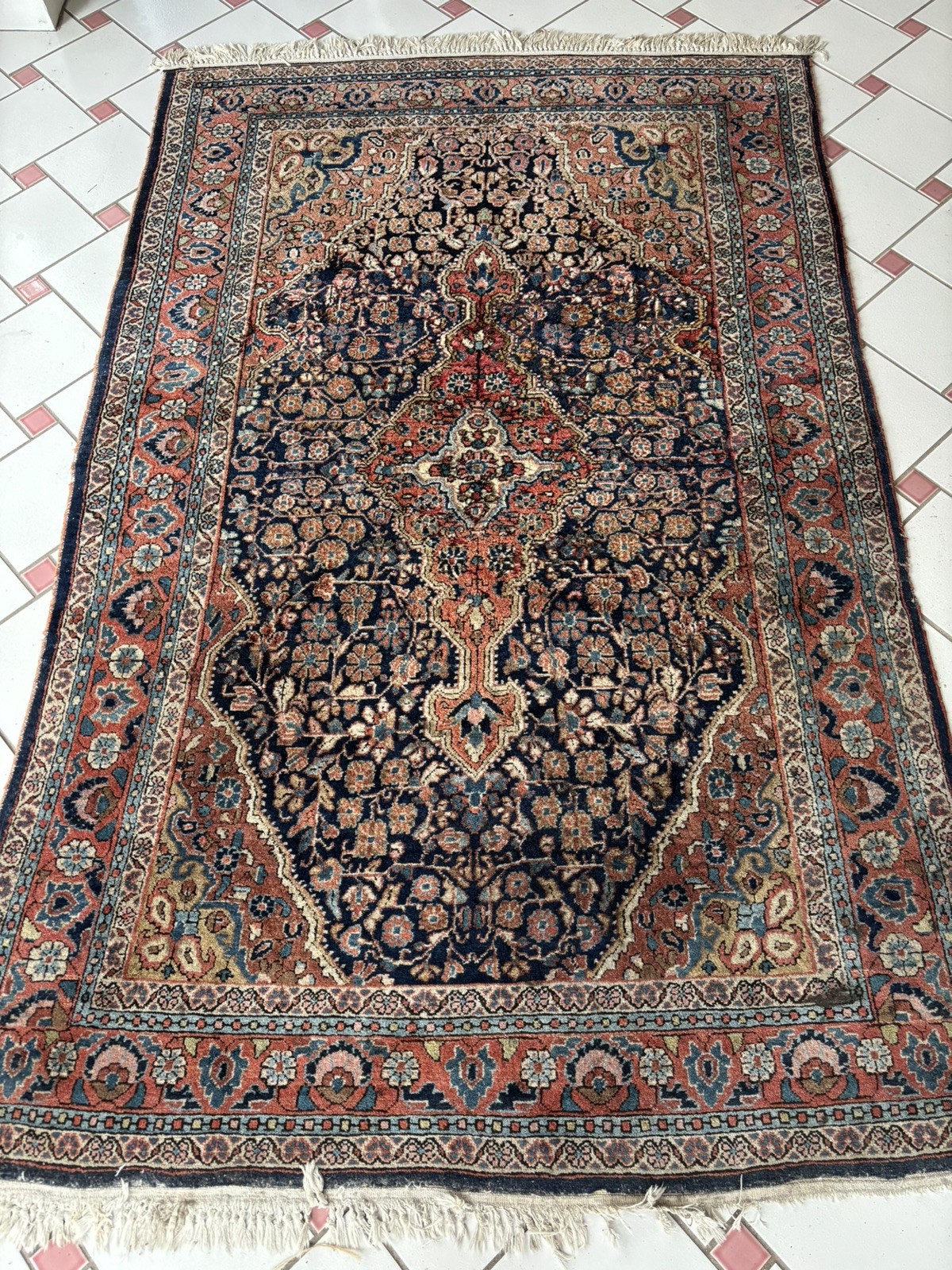 Antique Hand-Knotted Persian Sarouk 6’6”x 4’2” Wool Area Rug Oriental vintage Antique Hand-Knotted Persian Sarouk 6’6”x 4’2” Wool Area Rug Oriental vintage
