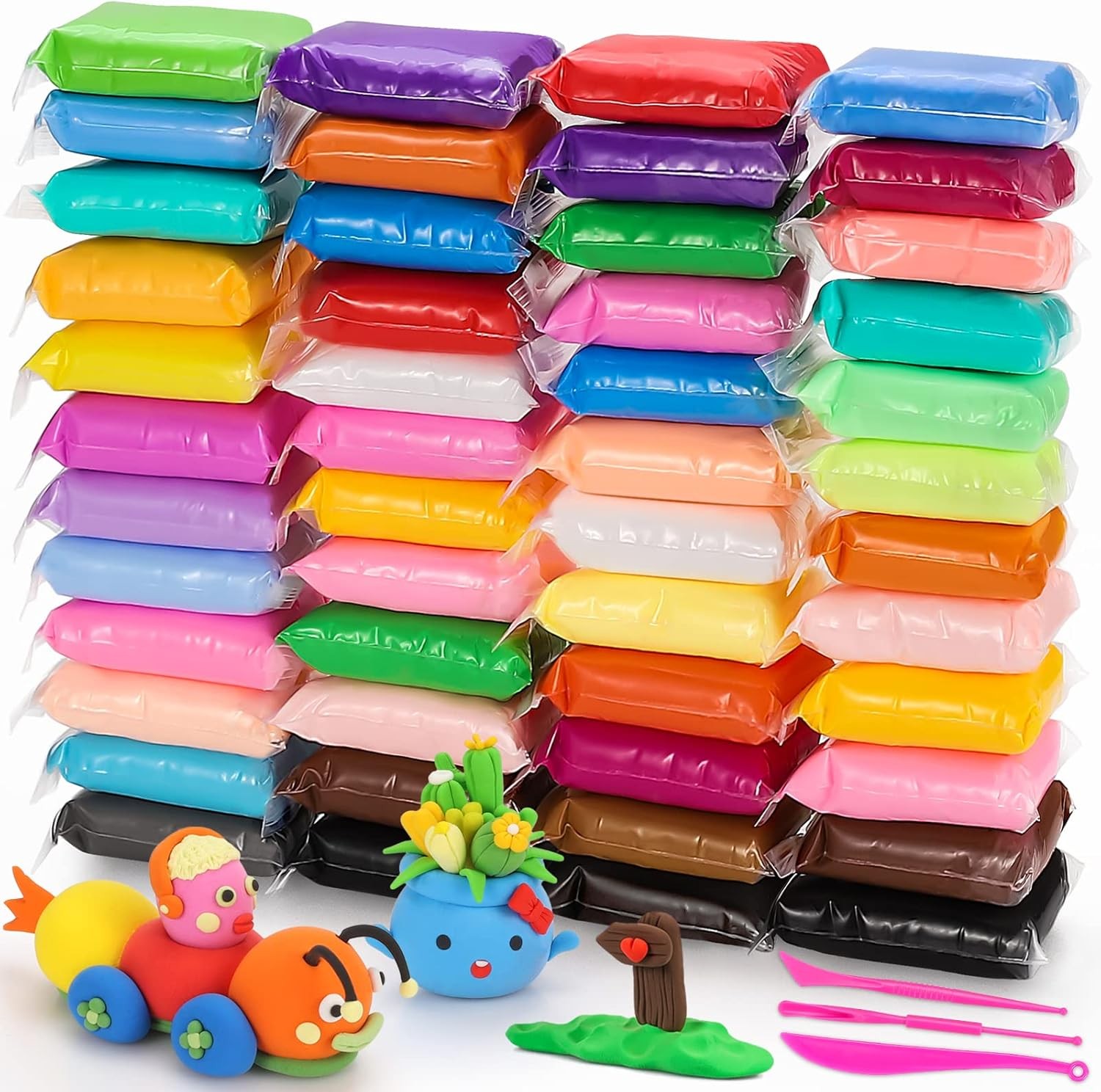50 Colors Magic Clay Nature Color DIY Air Dry Clay with Tools as Best Present fo