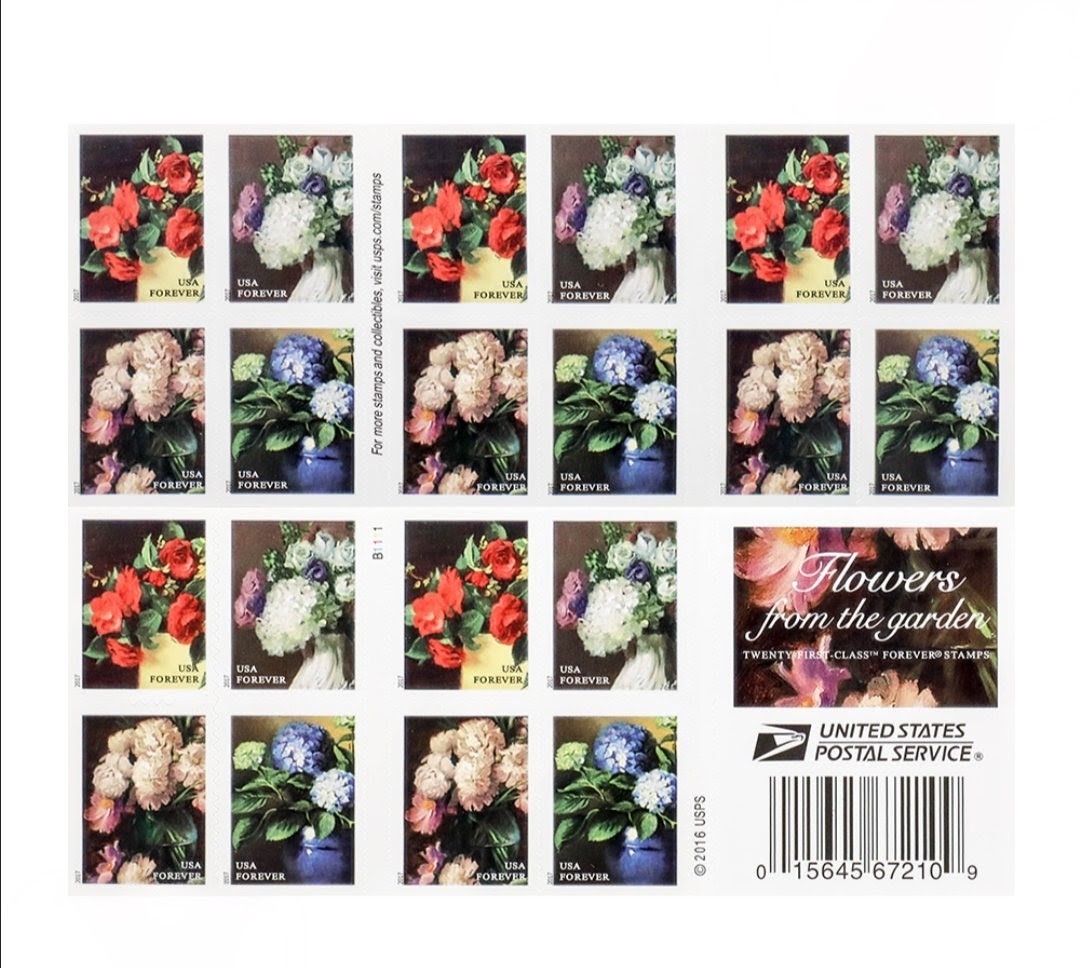 USPS 2017 Flowers From The Garden Forever Stamps Booklet of 20, Floral USPS 2017 Flowers From The Garden Forever Stamps Booklet of 20, Floral