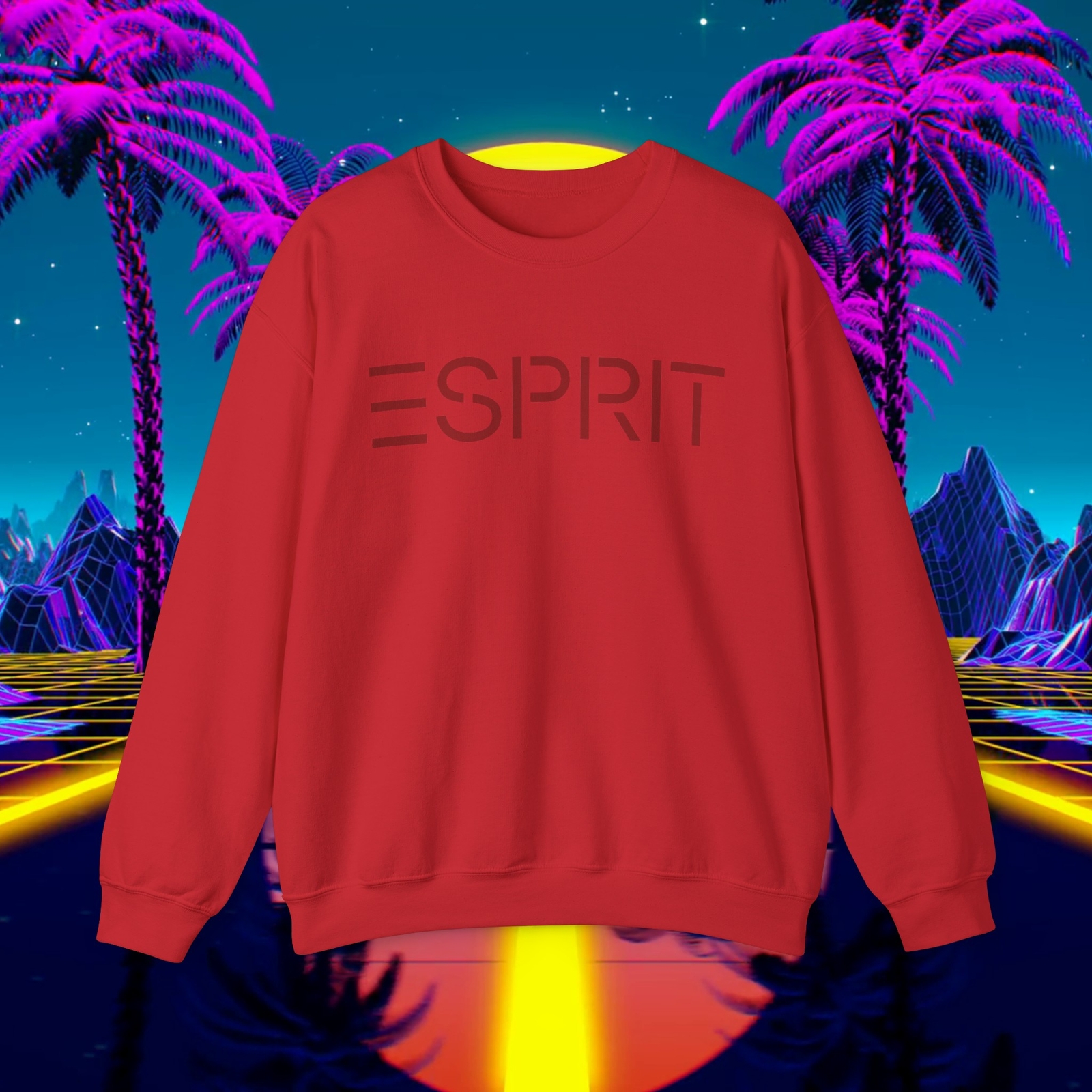 Custom ESPRIT vintage 1980s design sweatshirt MONOCHROMATIC Unisex sweater shirt