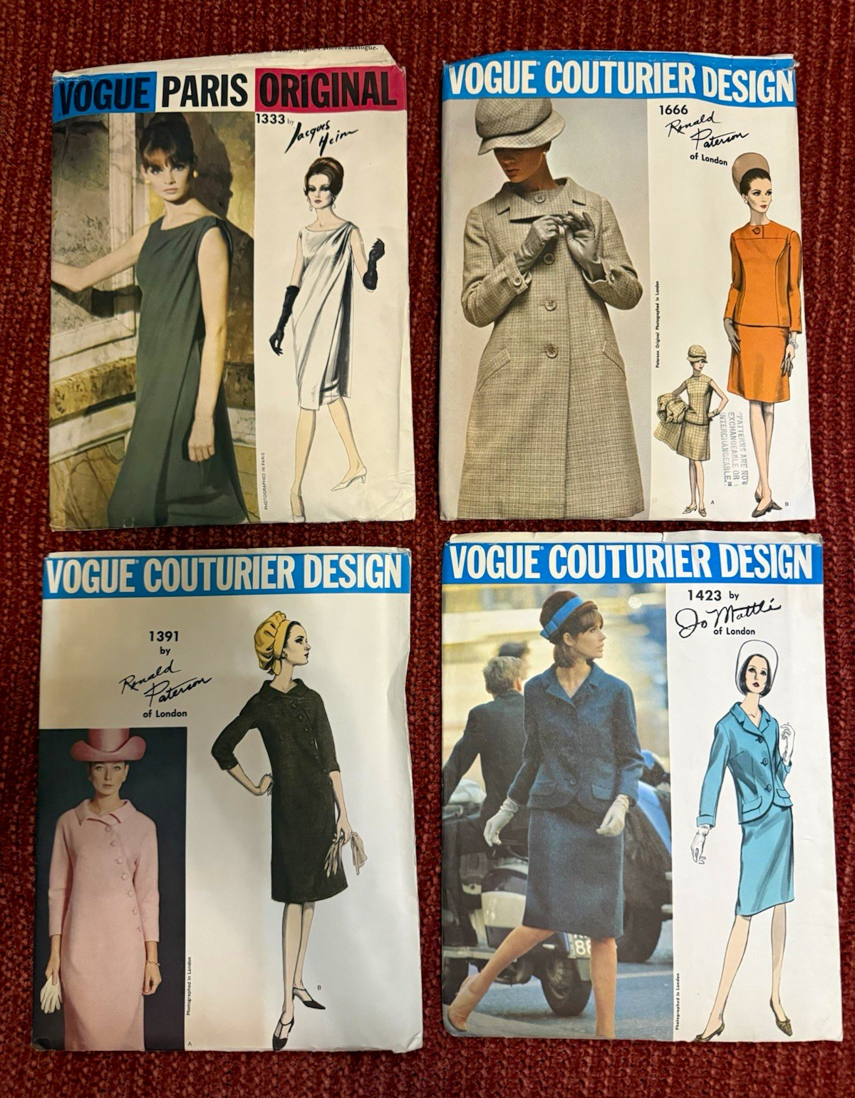 12 Vogue Vintage Designer Womens Sewing Patterns Lot Paris Original/Couturier