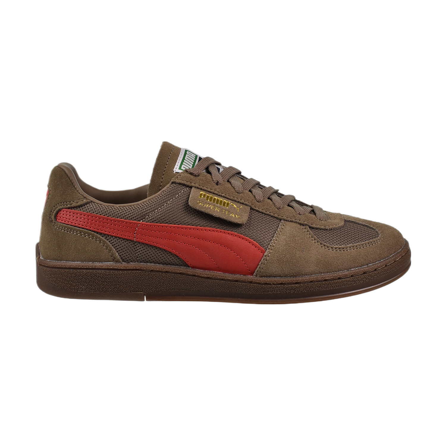 Puma Super Team OG Men\'s Shoes Totally Taupe Red 390424-06