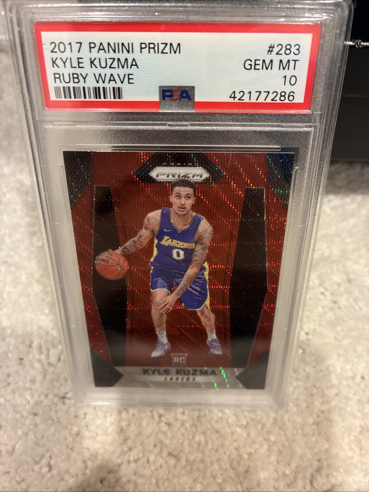 2017-18 Panini Prizm - Kyle Kuzma #283 Ruby Wave Prizm (RC) 2017-18 Panini Prizm - Kyle Kuzma #283 Ruby Wave Prizm (RC)