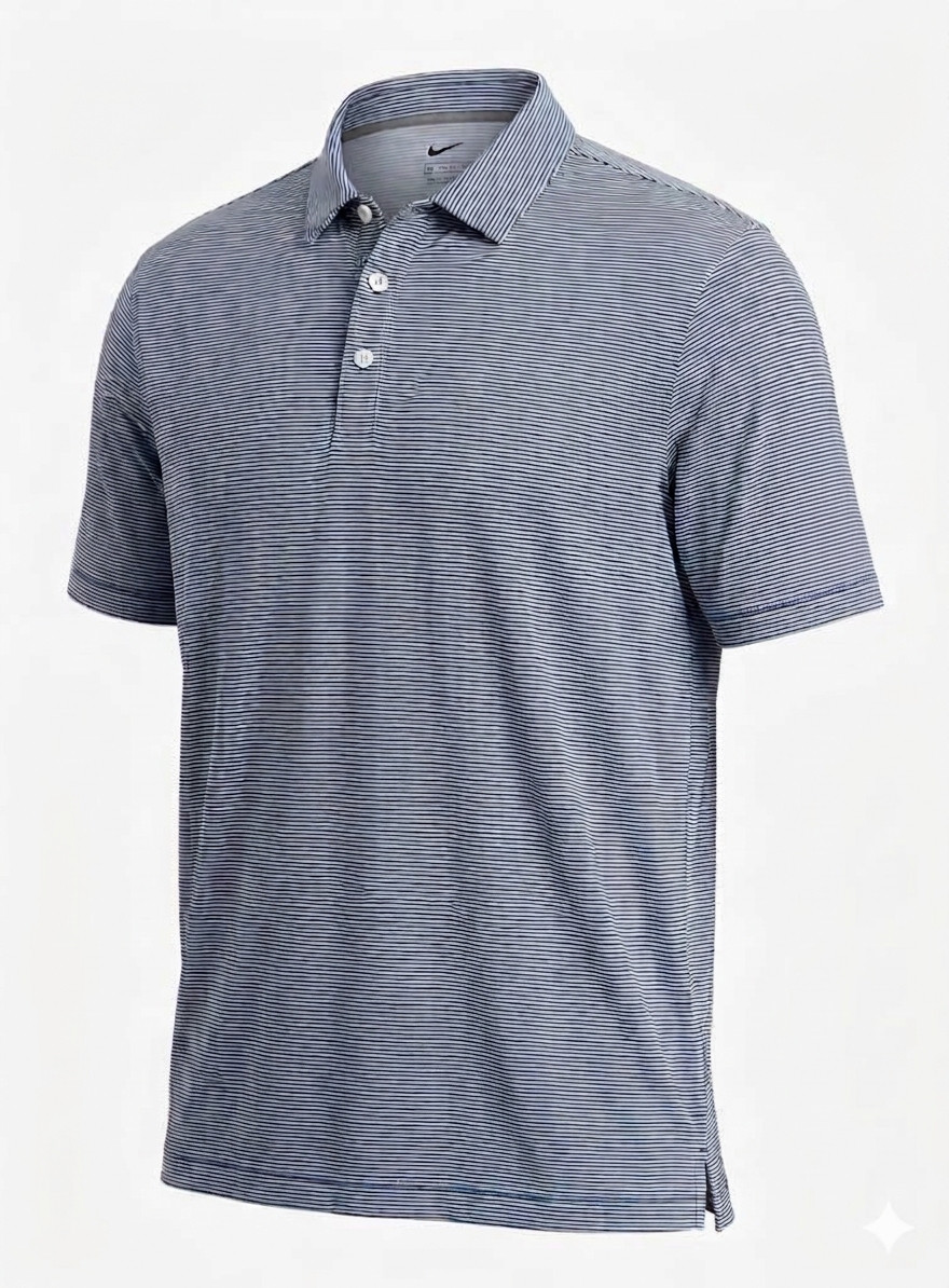 Nike Dri-FIT Player Men\'s Striped Golf Polo, Diffused Blue/Brushed Silver Medium