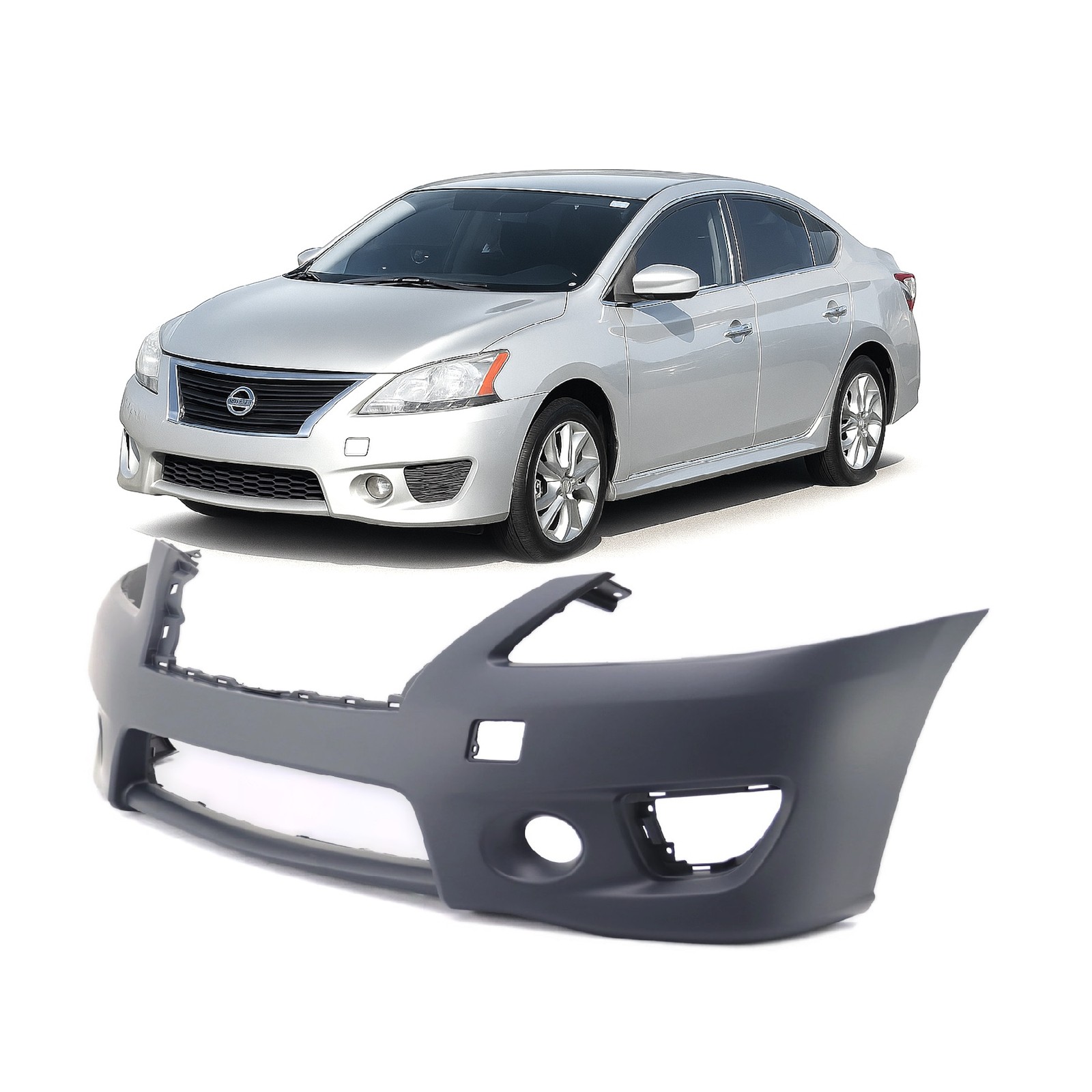 2013-2014 Nissan Sentra Sedan SR Primed Front Bumper Cover NI1000290 620223RM0J