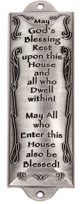 Pewter May God’s Blessing Rest Upon This House  Mezuzah Mezzuzah Mezuza