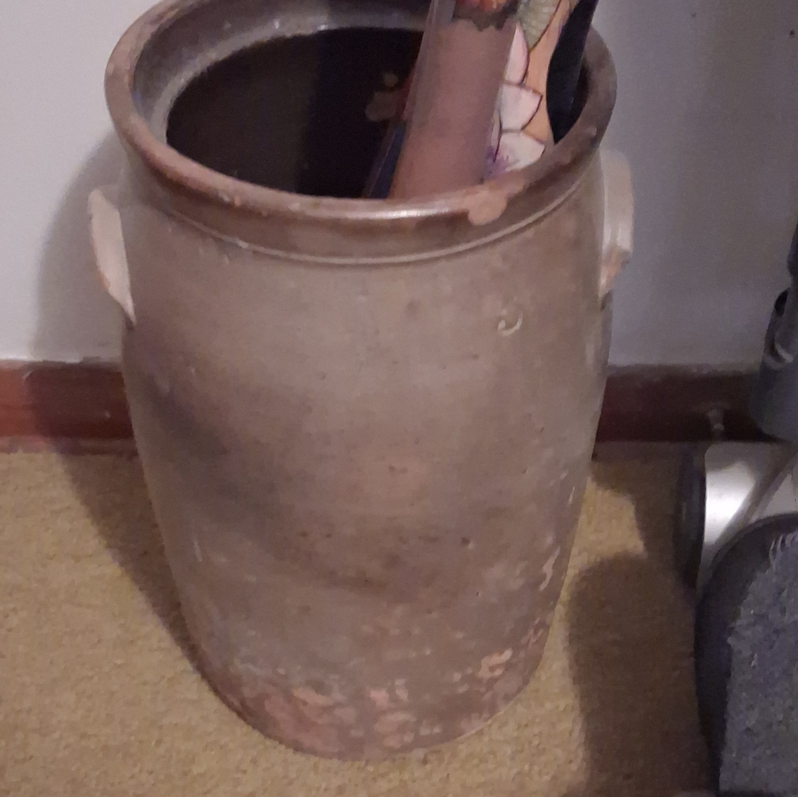 Peter Herrmann Antique crock brown Pottery 1800s Baltimore Maryland #5738