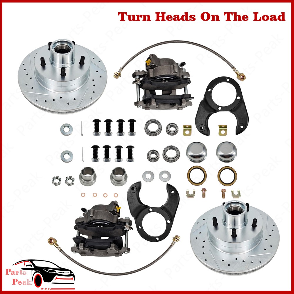 For Ford 1937 - 1948 Deluxe Spindle Disc Brake Kit 5 on 4-1/2 Caliper