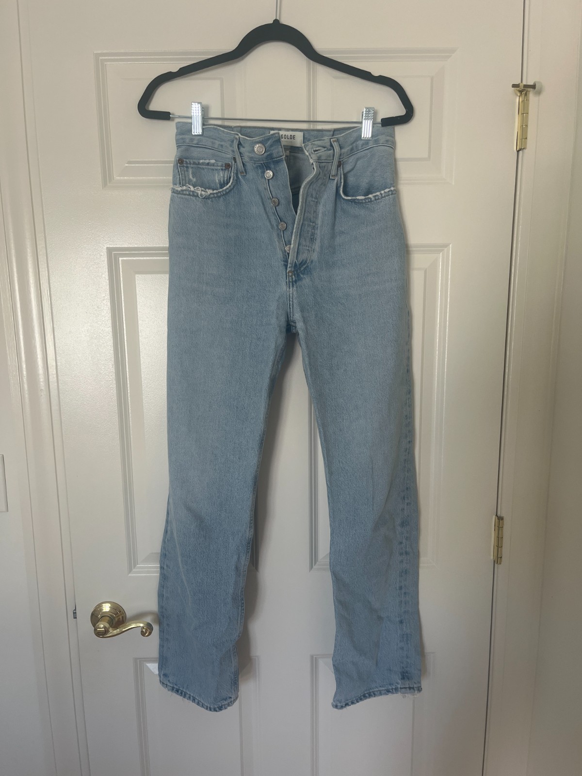 AGOLDE 90s Pinch Waist Jeans Womens 26 Light Wash High Rise Button Fly Straight AGOLDE 90s Pinch Waist Jeans Womens 26 Light Wash High Rise Button Fly Straight