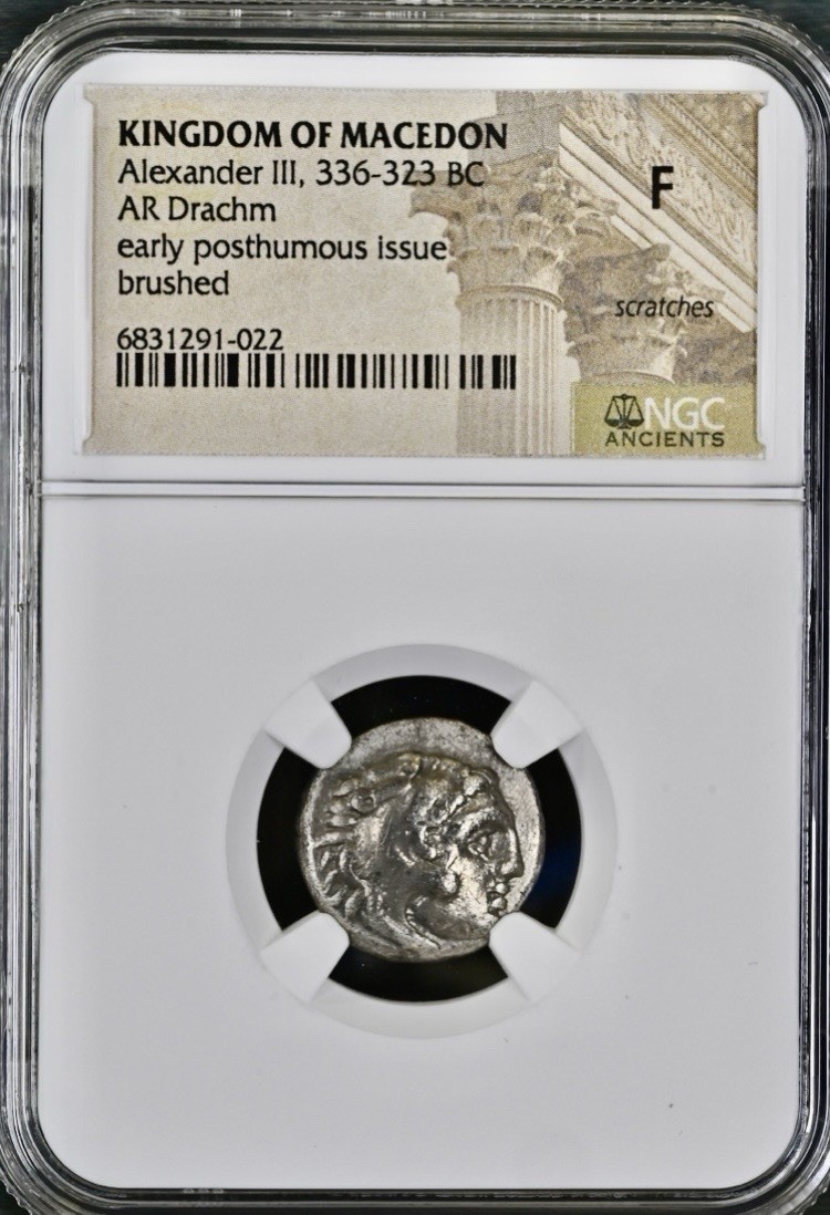 Alexander The Great 336BC-323BC Silver Drachm NGC Graded Kingdom Macedon Greek