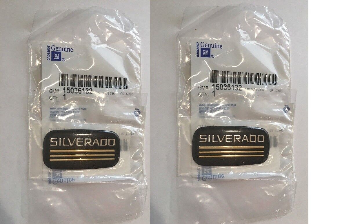 1988-1999 Chevrolet Silverado Black Gold Silverado Body Side Emblem New OEM Pair 1988-1999 Chevrolet Silverado Black Gold Silverado Body Side Emblem New OEM Pair