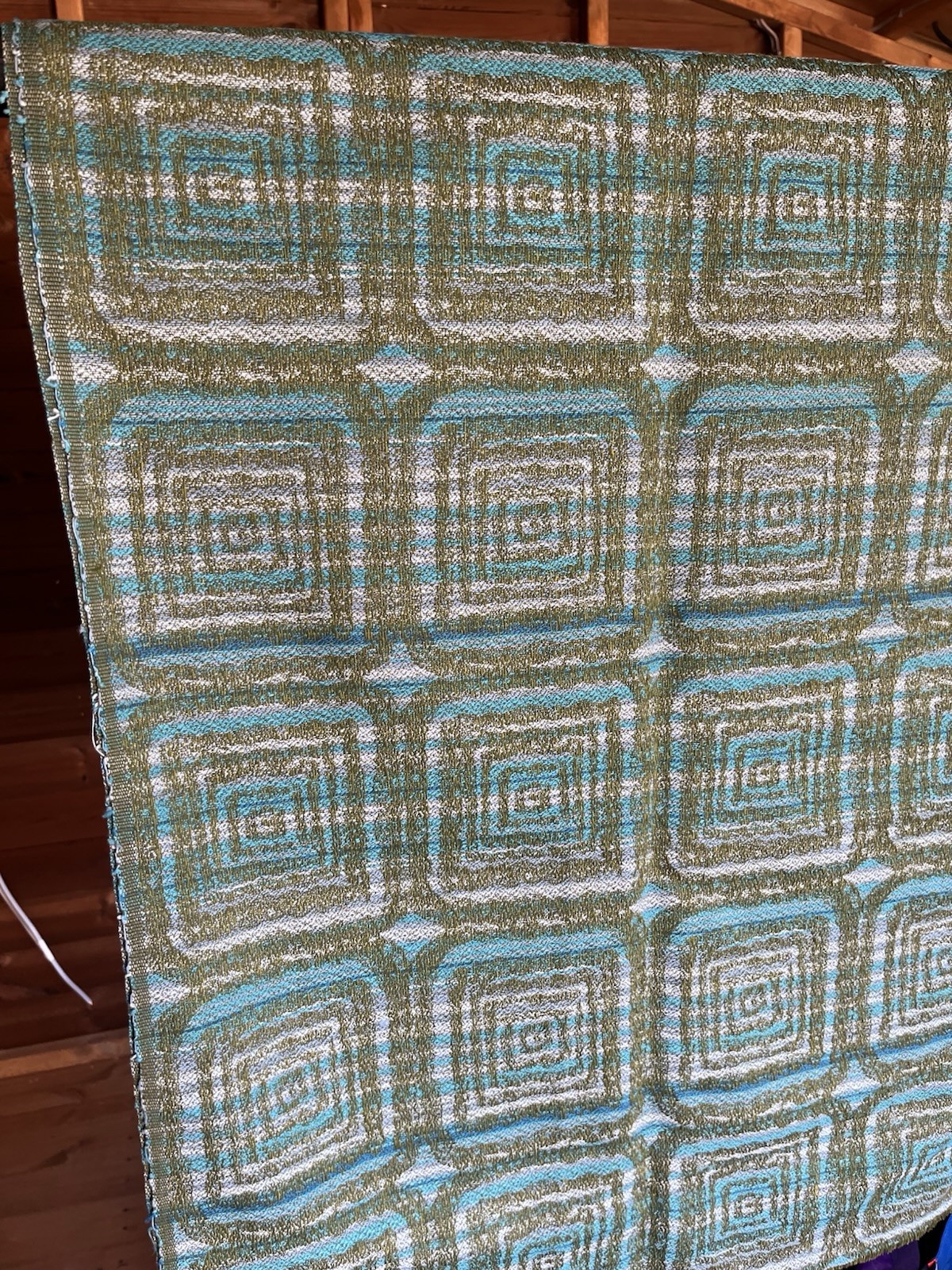 Vintage 50s 60s Green Sq Fabrics Barkcloth Style 122cms x 156cms Unused VGC Vintage 50s 60s Green Sq Fabrics Barkcloth Style 122cms x 156cms Unused VGC