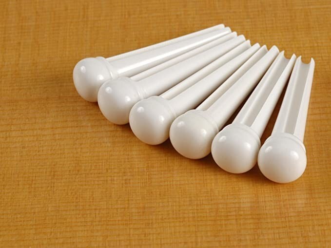 MusicianAtHeart REAL BONE Bridge Slotted Pin Set for Martin Acoustic Guitar
