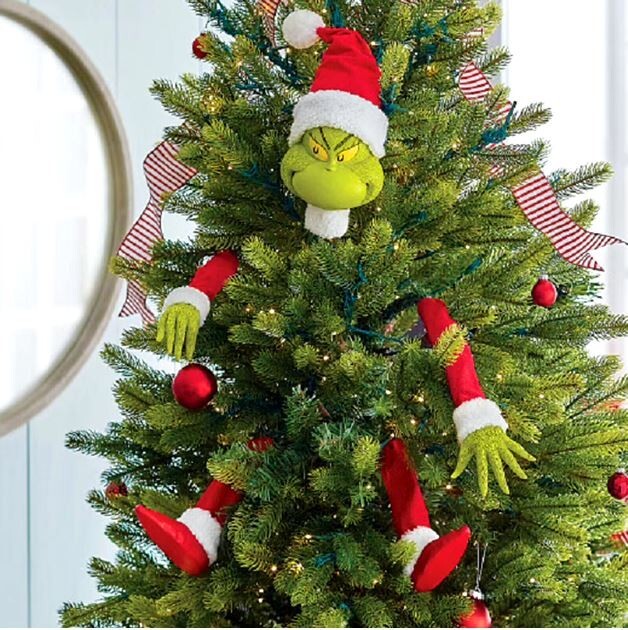 5 Pieces Christmas Grinch Tree Decorations, Stack Topper Stuffed, Elf Body 5 Pieces Christmas Grinch Tree Decorations, Stack Topper Stuffed, Elf Body