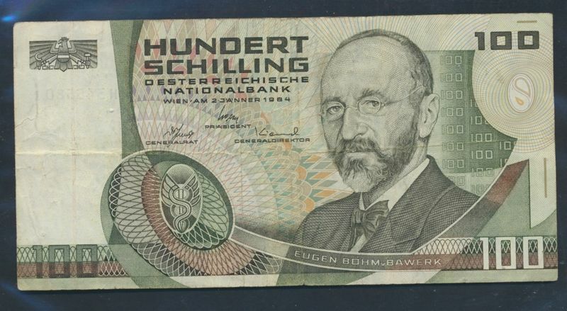 Austria Pick-number: 287 1 point on Top used (III) 1984 100 Schilling (9398378