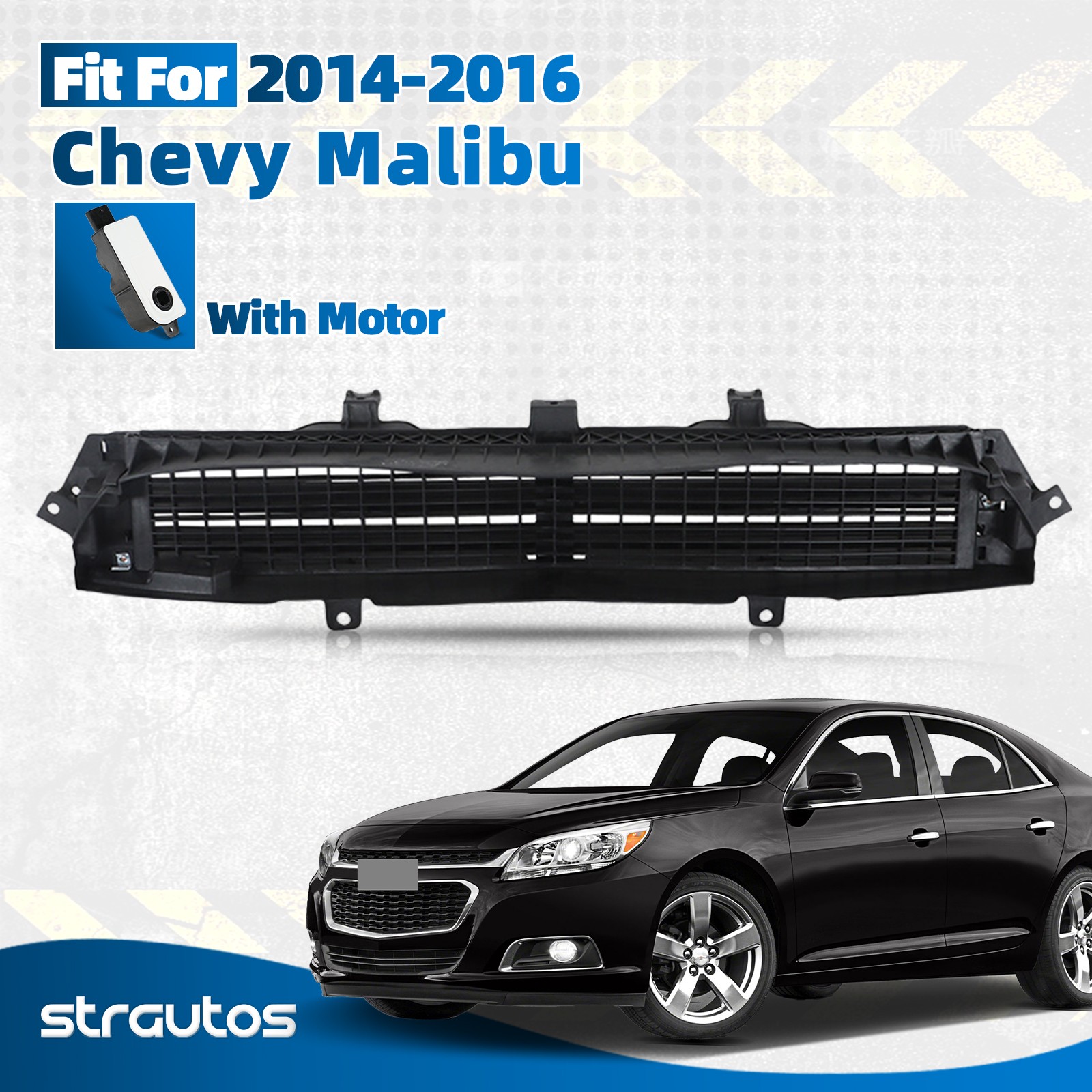 For 2014-2016 Chevy Malibu Front Lower Active Grille Shutter With Motor 23478032