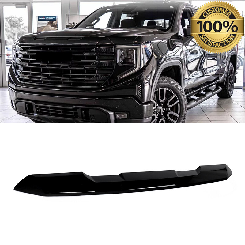 Gloss Black Front Upper Grille Molding Trim For GMC Sierra 1500 2022 2023 2024