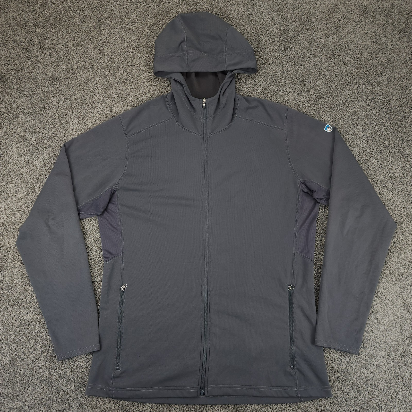 Kuhl Jacket Mens Large Gray Shadow Hooded Lightweight Full Zip Vented 39210*